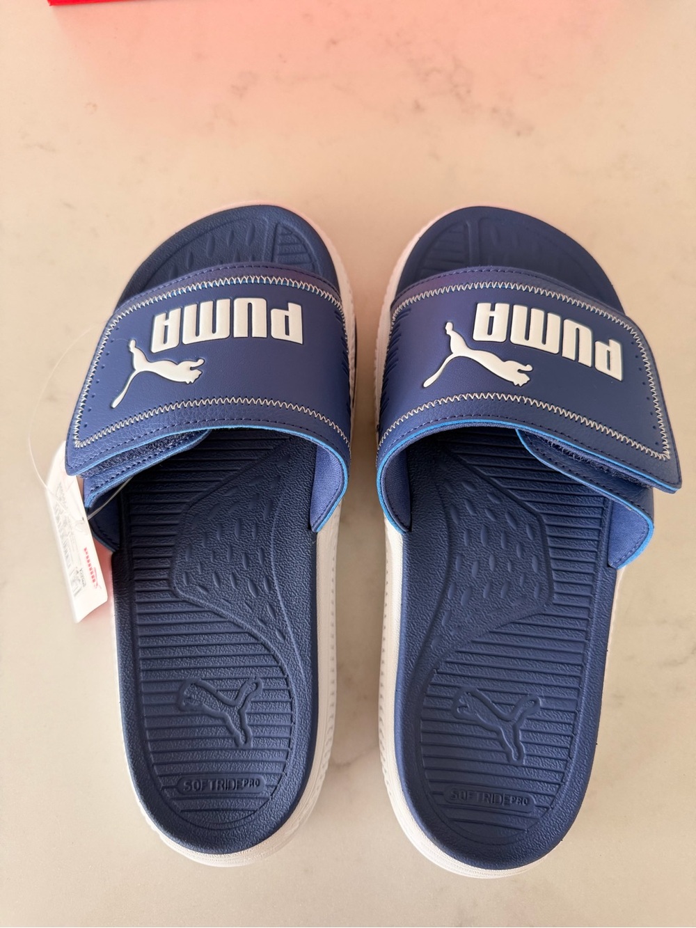 PUMA SoftridePro Slide 24 V Blue Crystal White Slides US 6 NWT